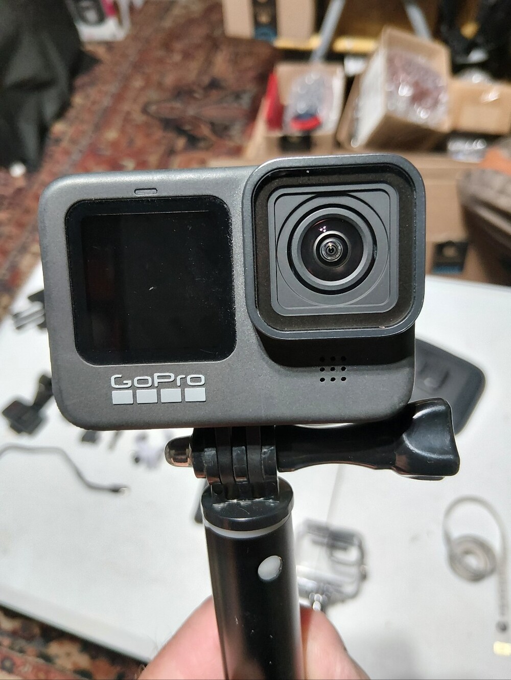 GoPro Black 9 Action Camera in Dark Gray with Black Mount
